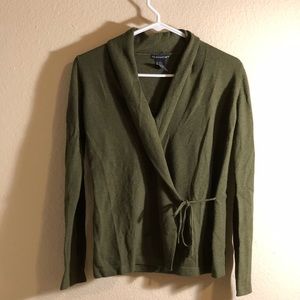 Anthropologie olive wrap sweater